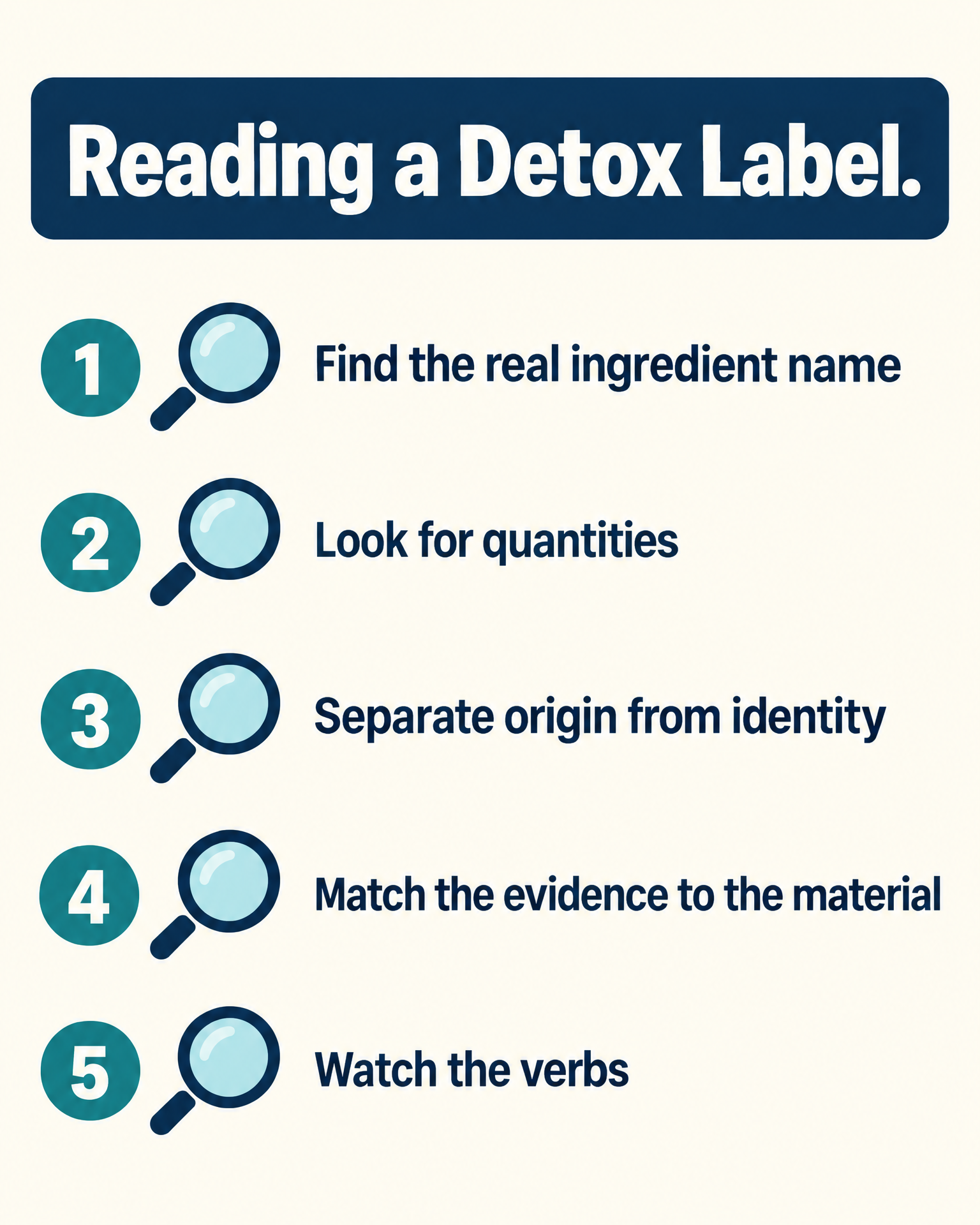 Reading a detox label: seven checks before you trust it